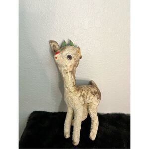 Antique 1930s Sears Rudolph the Red Nose Reindeer Mohair Plush Googly Eyes 15"